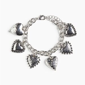 H&M Silver Heart Charm Bracelet
